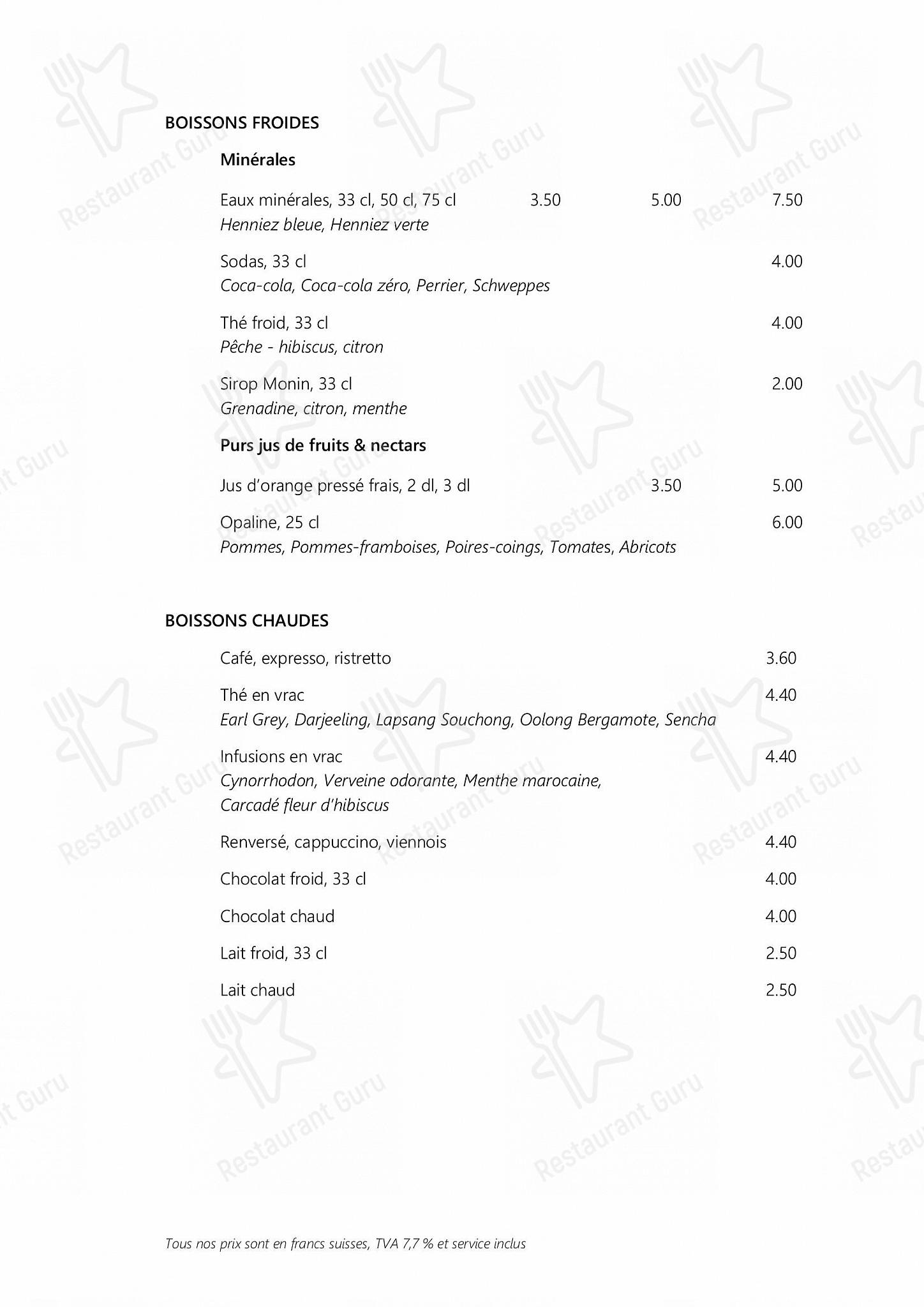 Les Escapades Gourmandes in Losanna - Bistro Menu