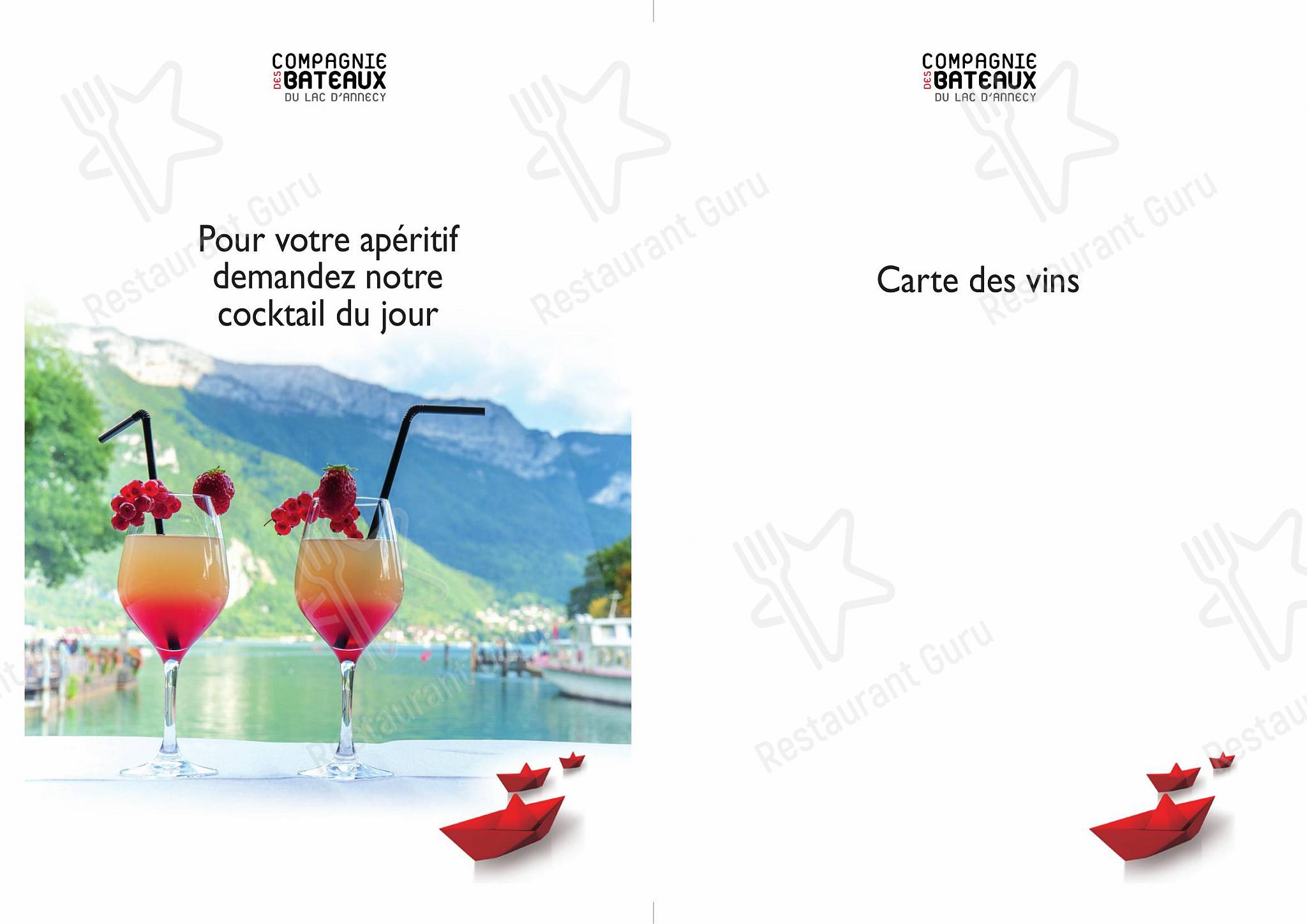 菜单 pour Le Libellule - Bateau Restaurant dans Annecy