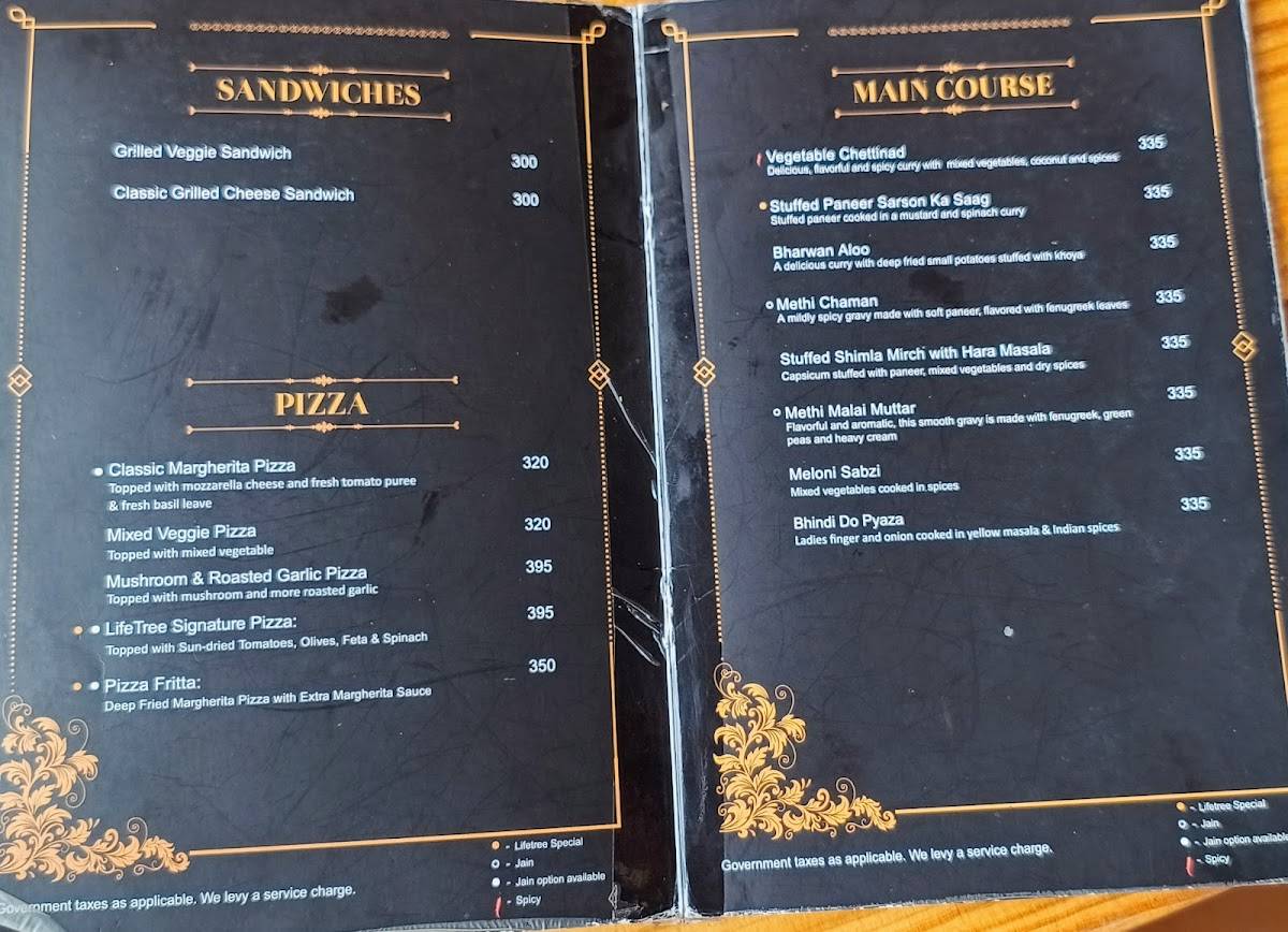 Lifetree : Inspired Vegetarian Cuisine menu