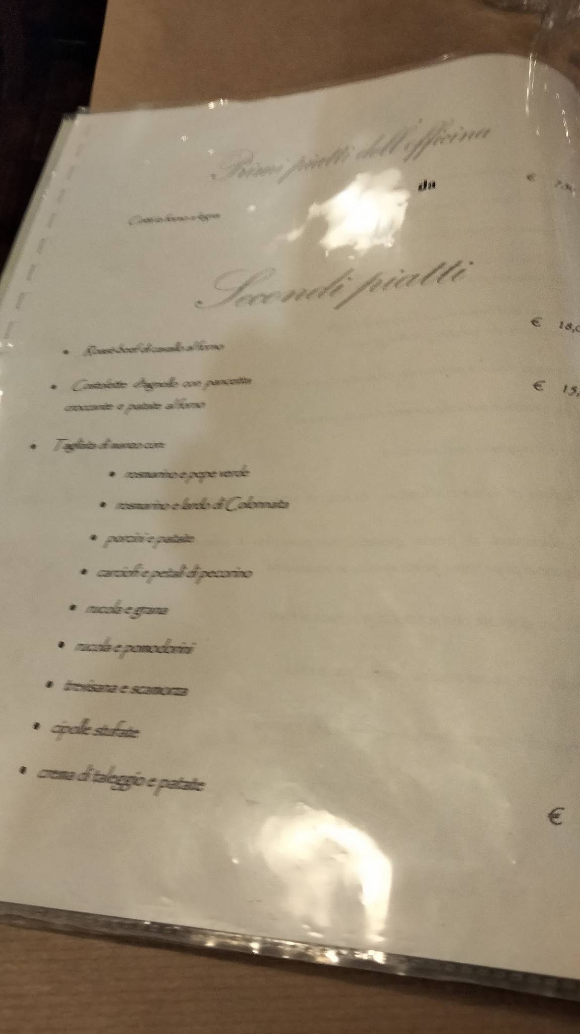Menu di L'officina - Grezzago 