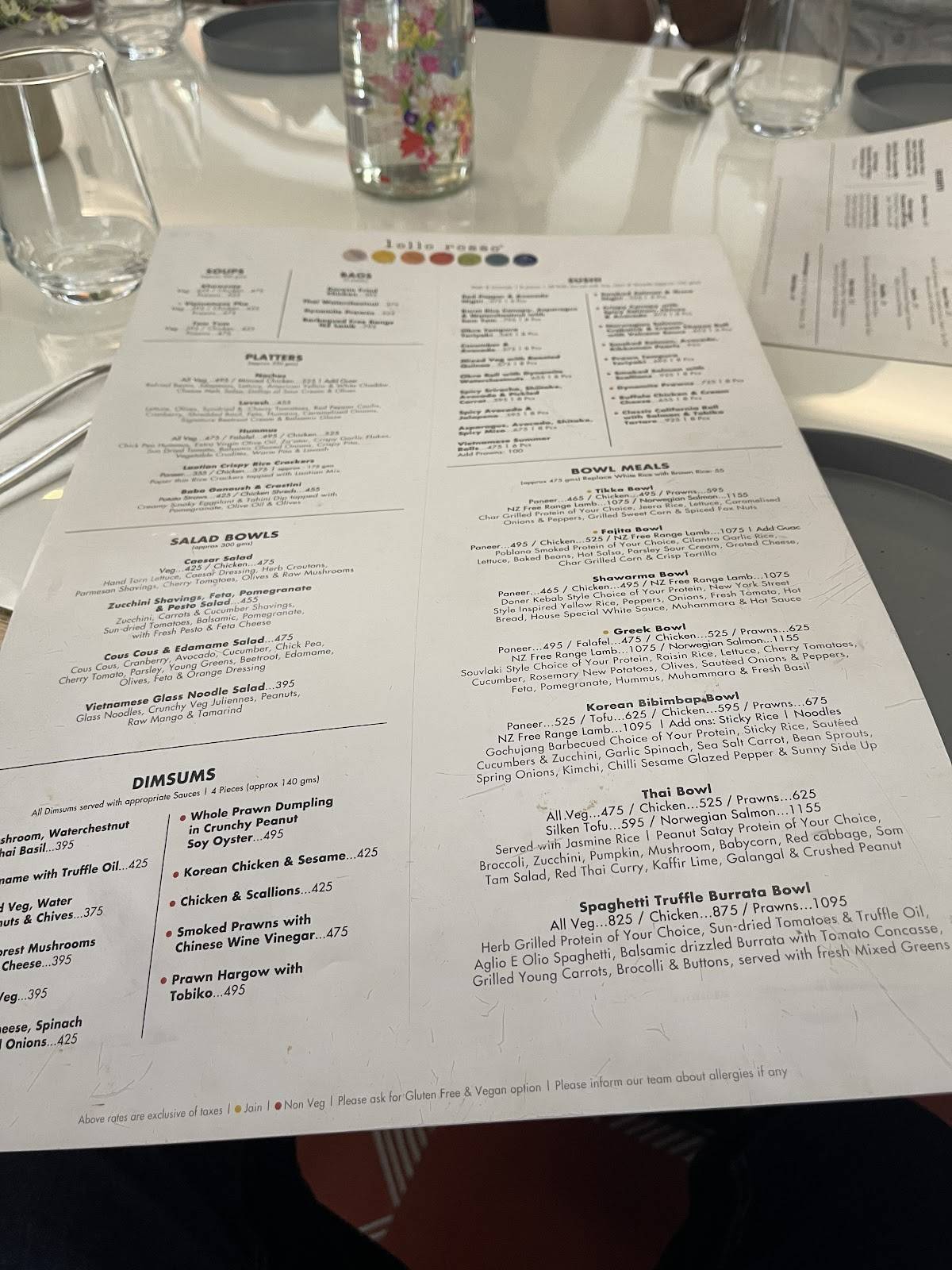 Lollo Rosso Vadodara menu