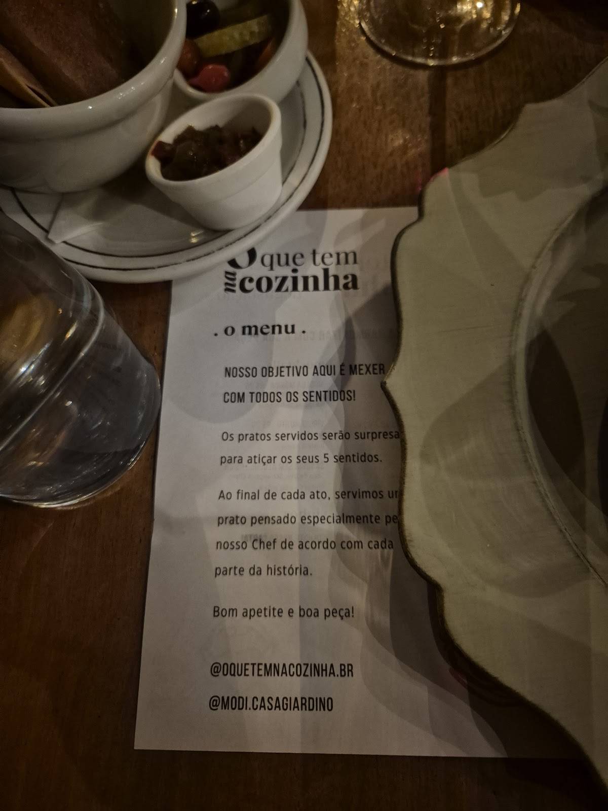 MoDi Giardino cardápio