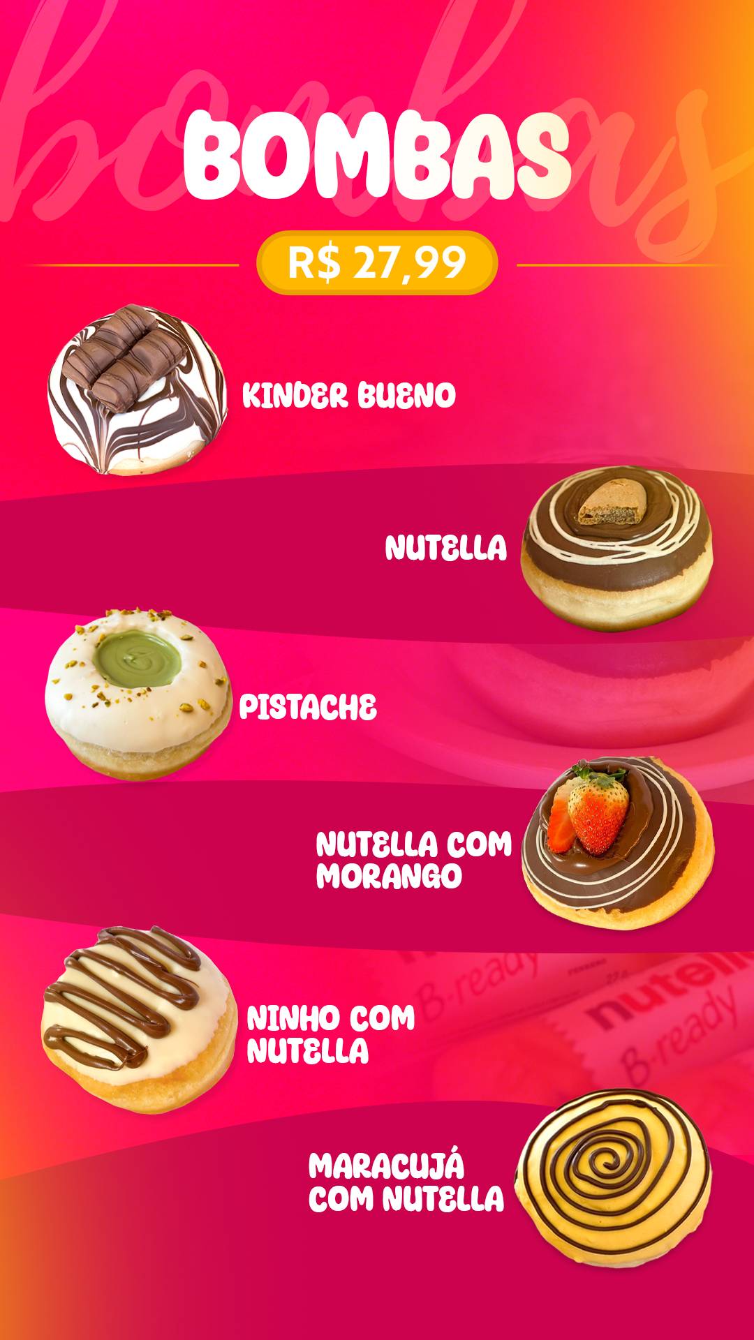 Mafê Donuts cardápio