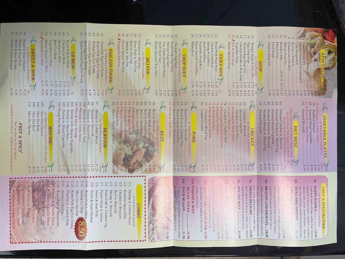 Menu at Main Moon Chinese Restaurant, Sulphur