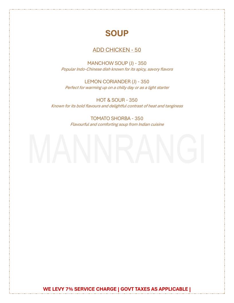 Mannrangi menu