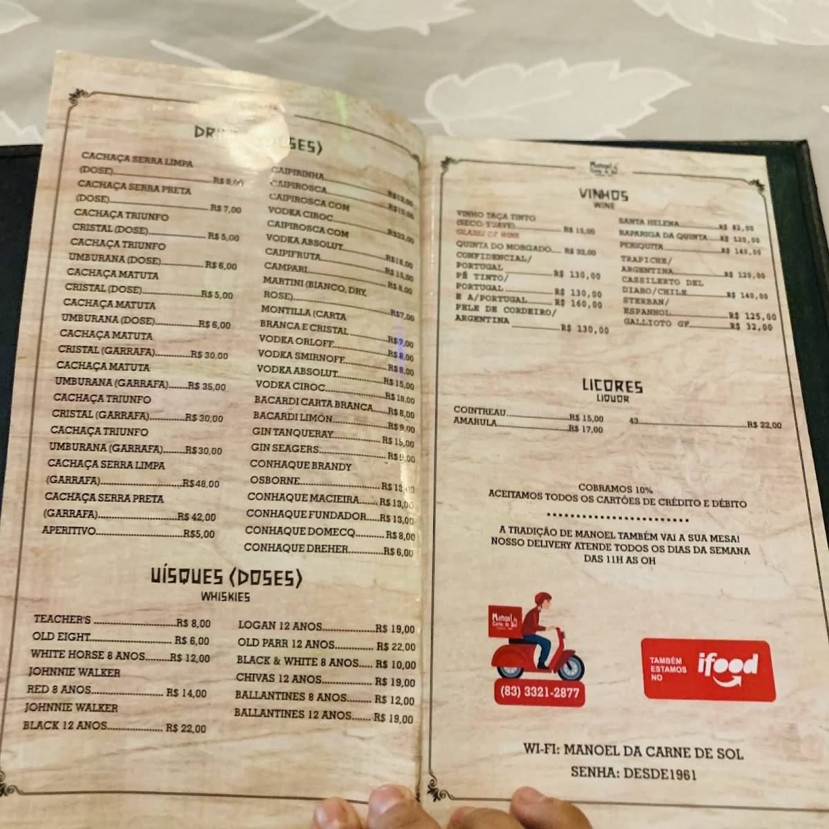 Manoel da Carne de Sol cardápio