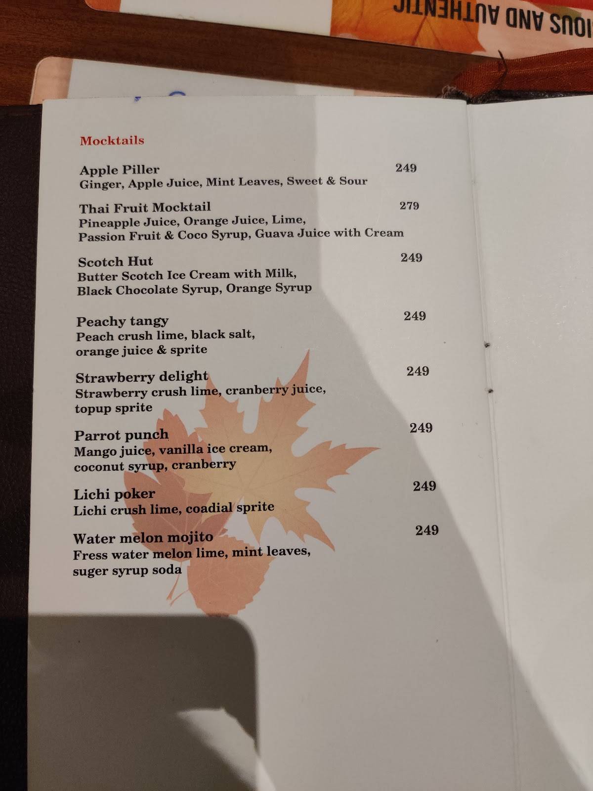 Maple Restro Bar menu