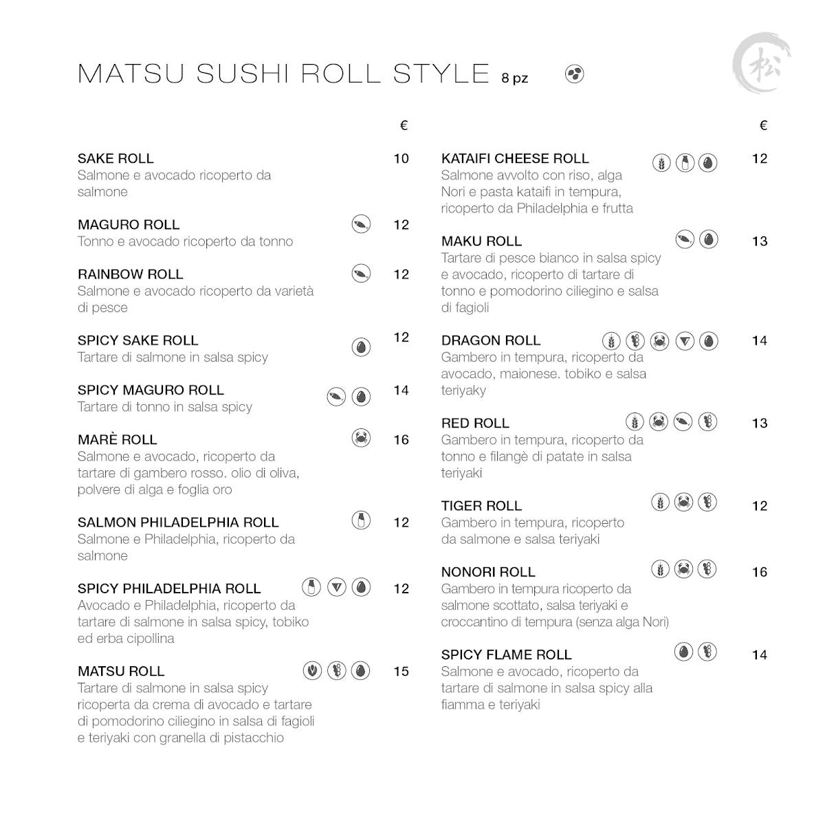 Menu di Matsu Sushi 