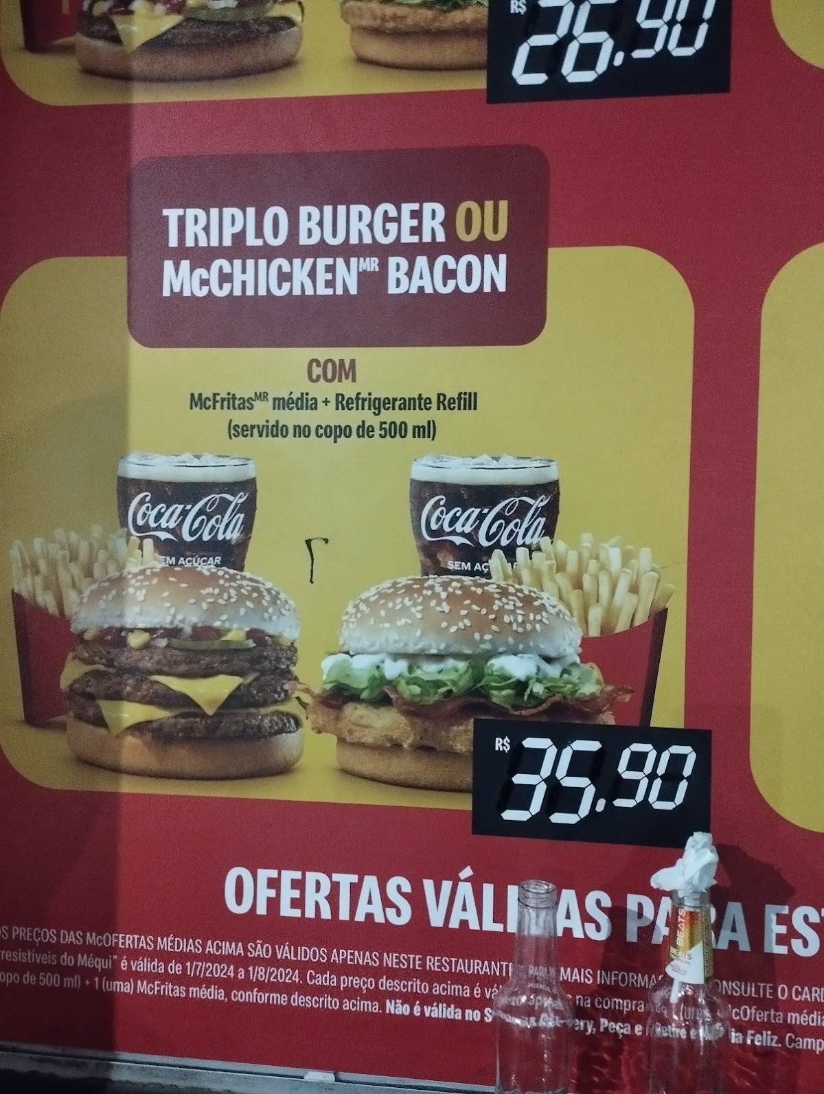 McDonald's cardápio