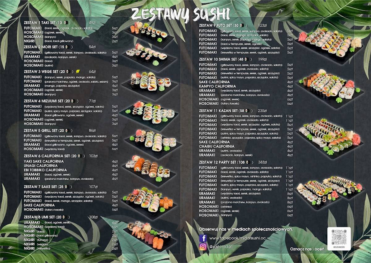 Menu at Midori Sushi Restauracja azjatycka / Ostrowiec Świętokrzyski