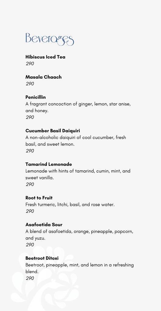 Monsoon menu