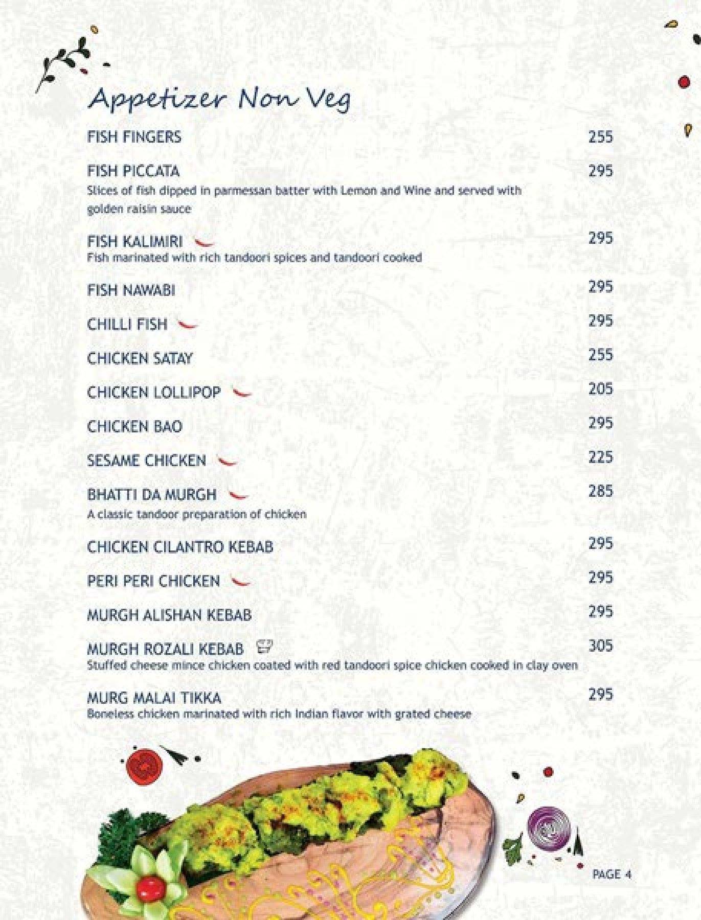 Moody Blues Bar & Restaurant menu