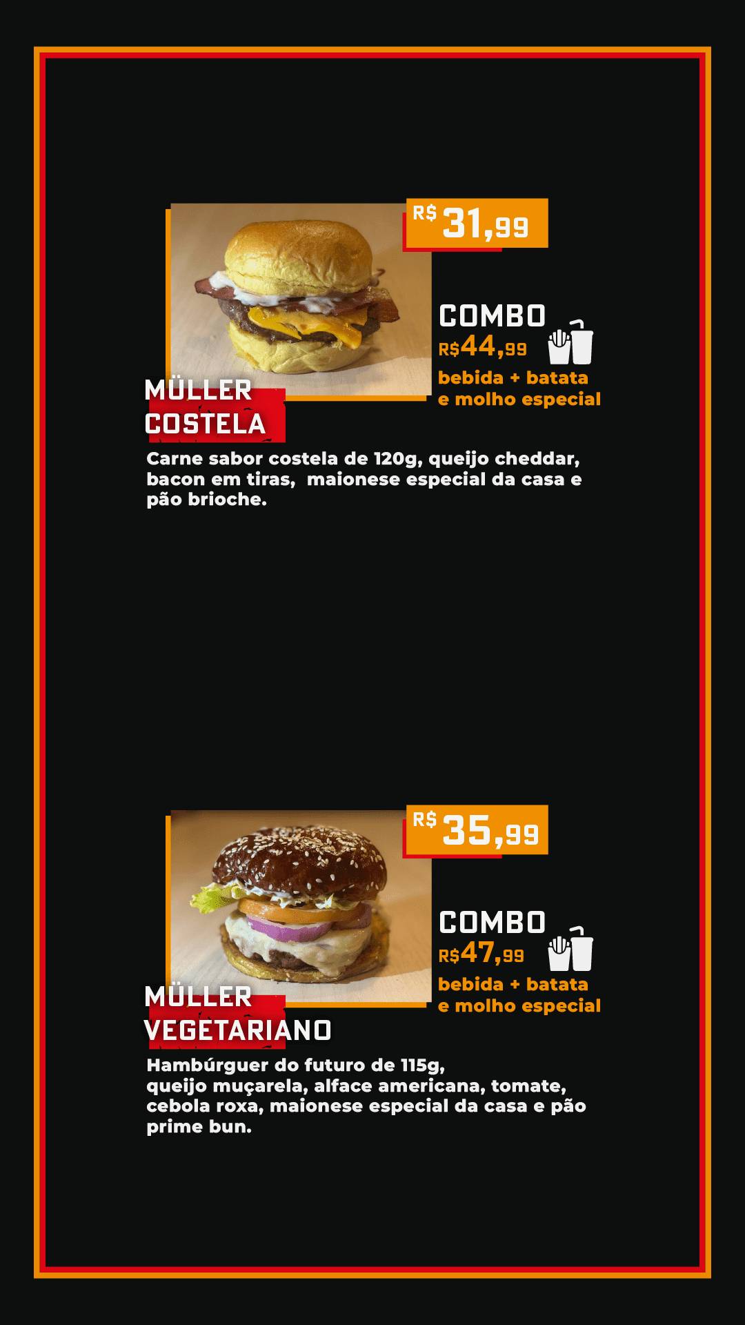 Müller's cardápio