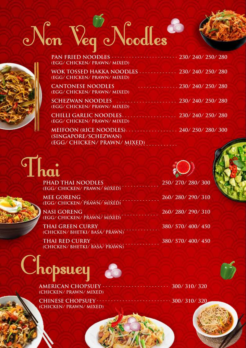 Noodle & Spice menu
