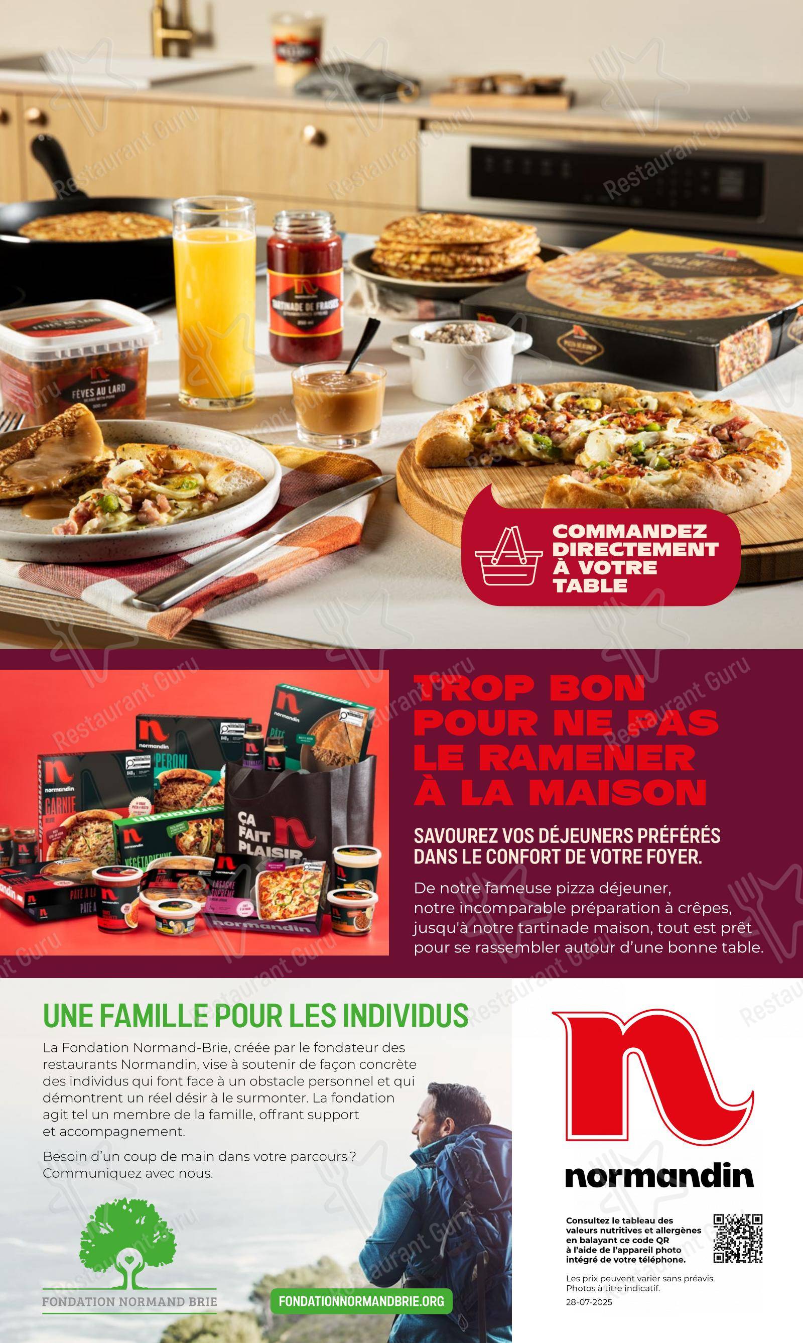 Menu bar pour Restaurant Normandin Rimouski pizzeria