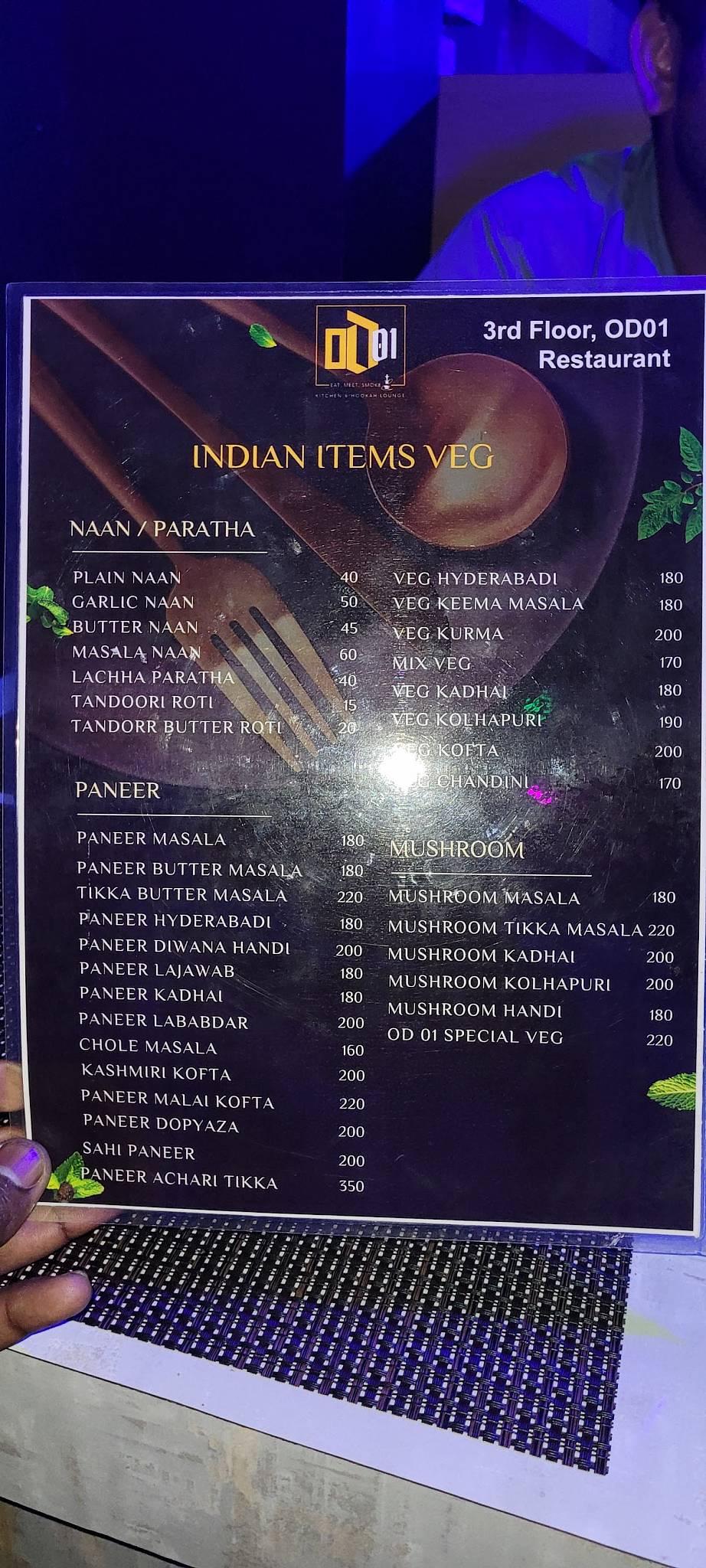 OD 01 menu