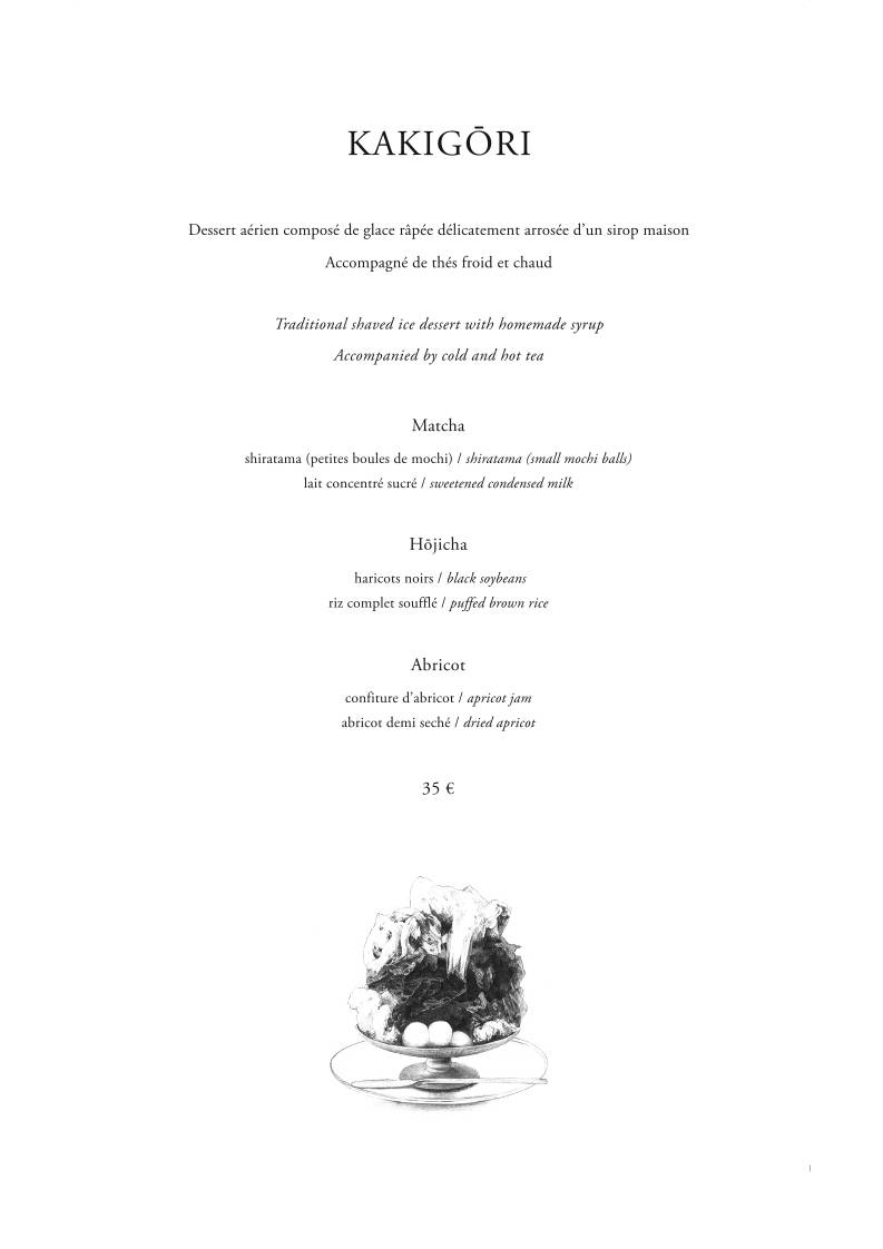 Menu de OGATA Paris