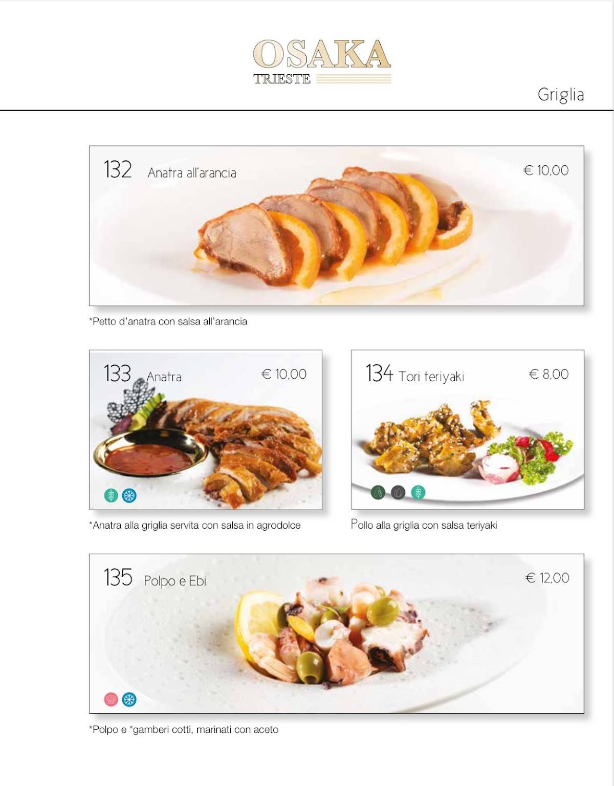 Menu di OSAKA 