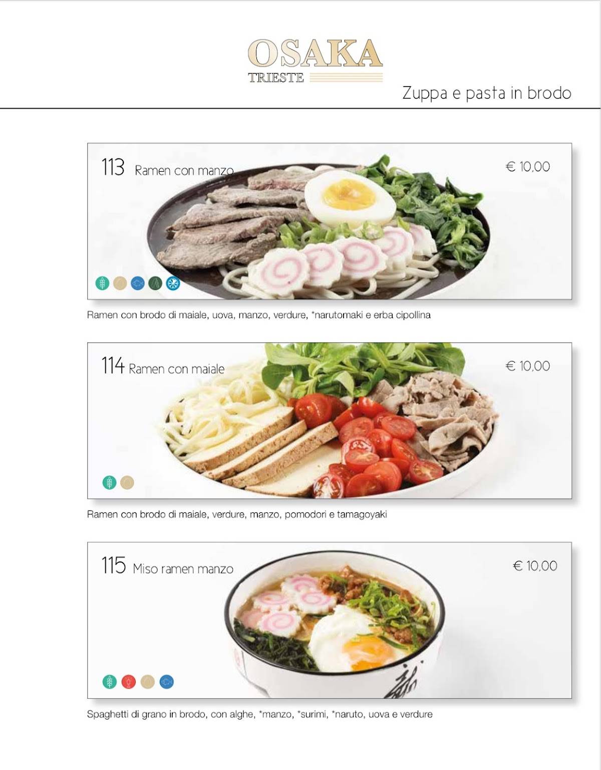 Menu di OSAKA 