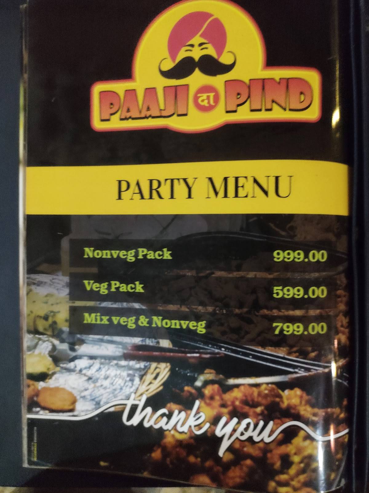 Paaji Da Pind menu