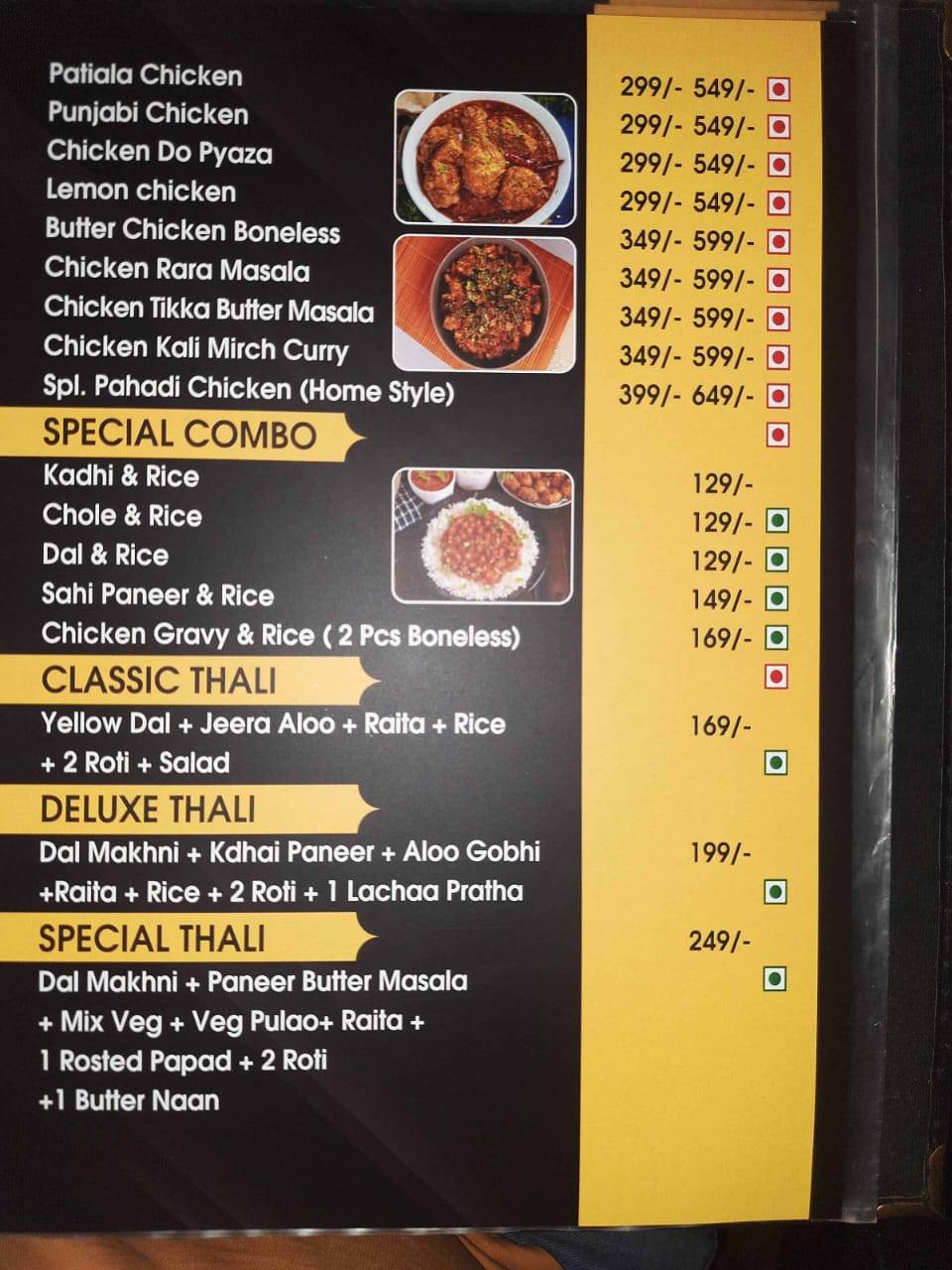 Pahadi Restaurant- Best Restaurant in Hisar menu