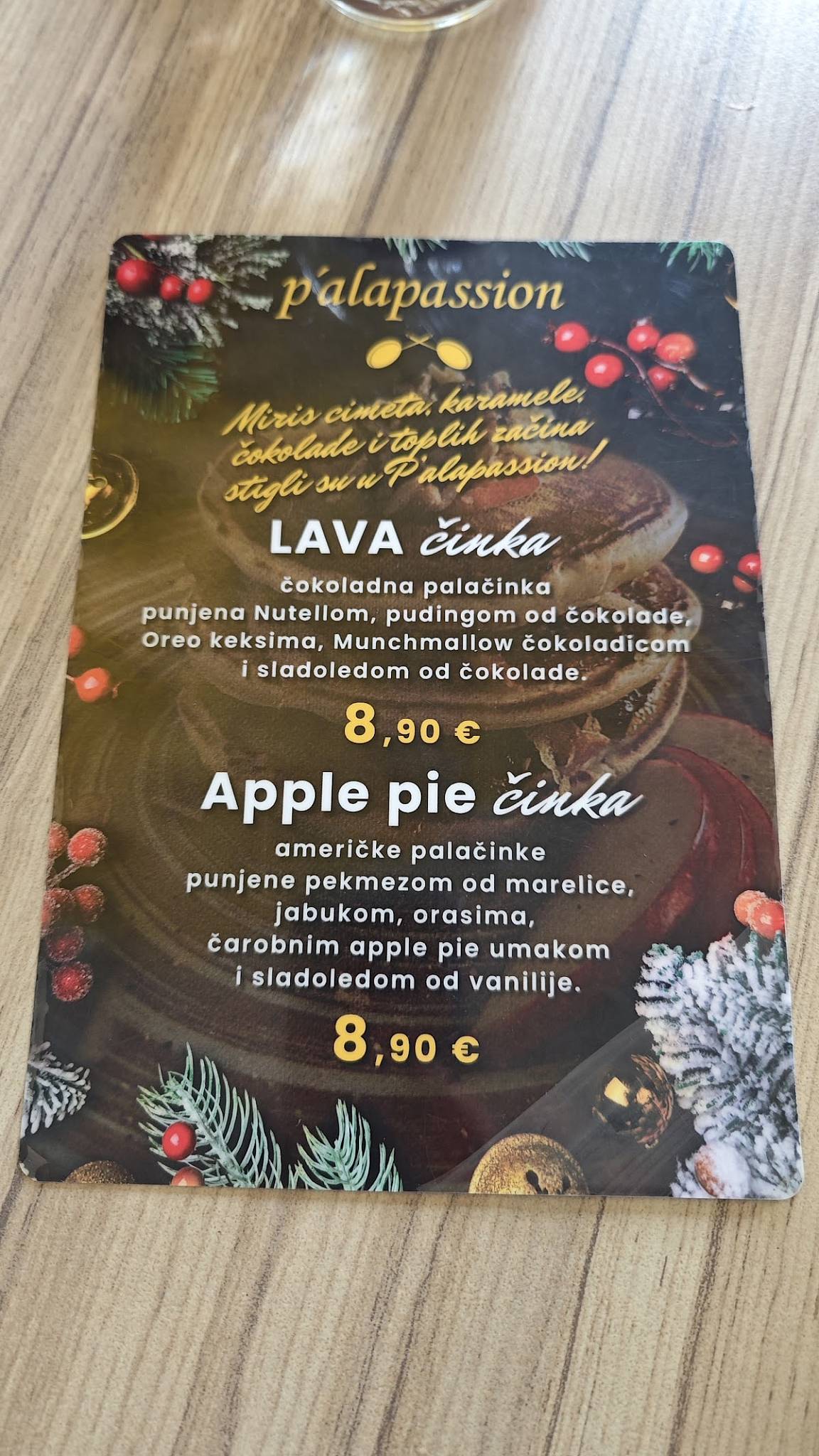 Menu di P'alapassion 