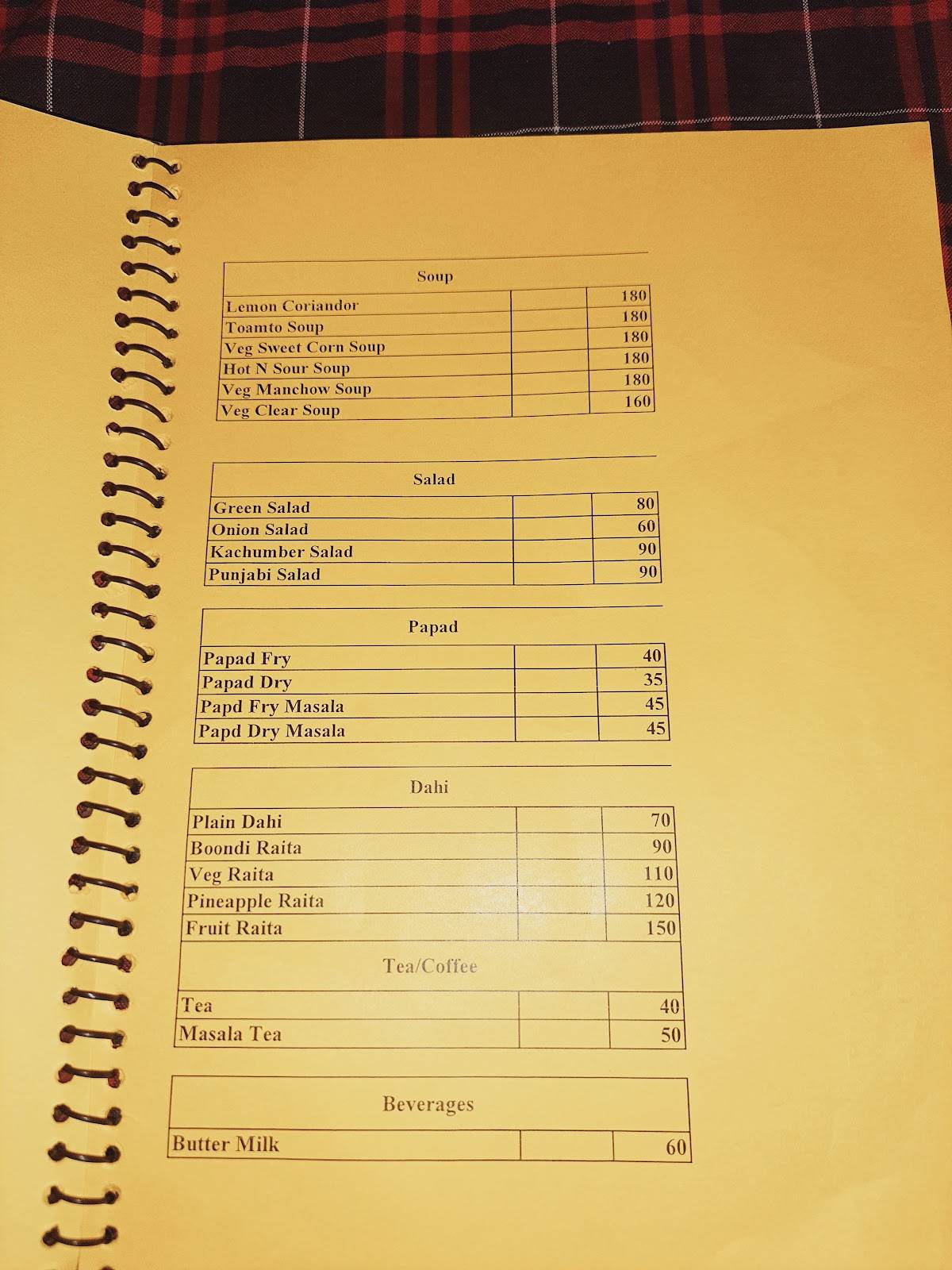 Panjtara Pure Veg menu