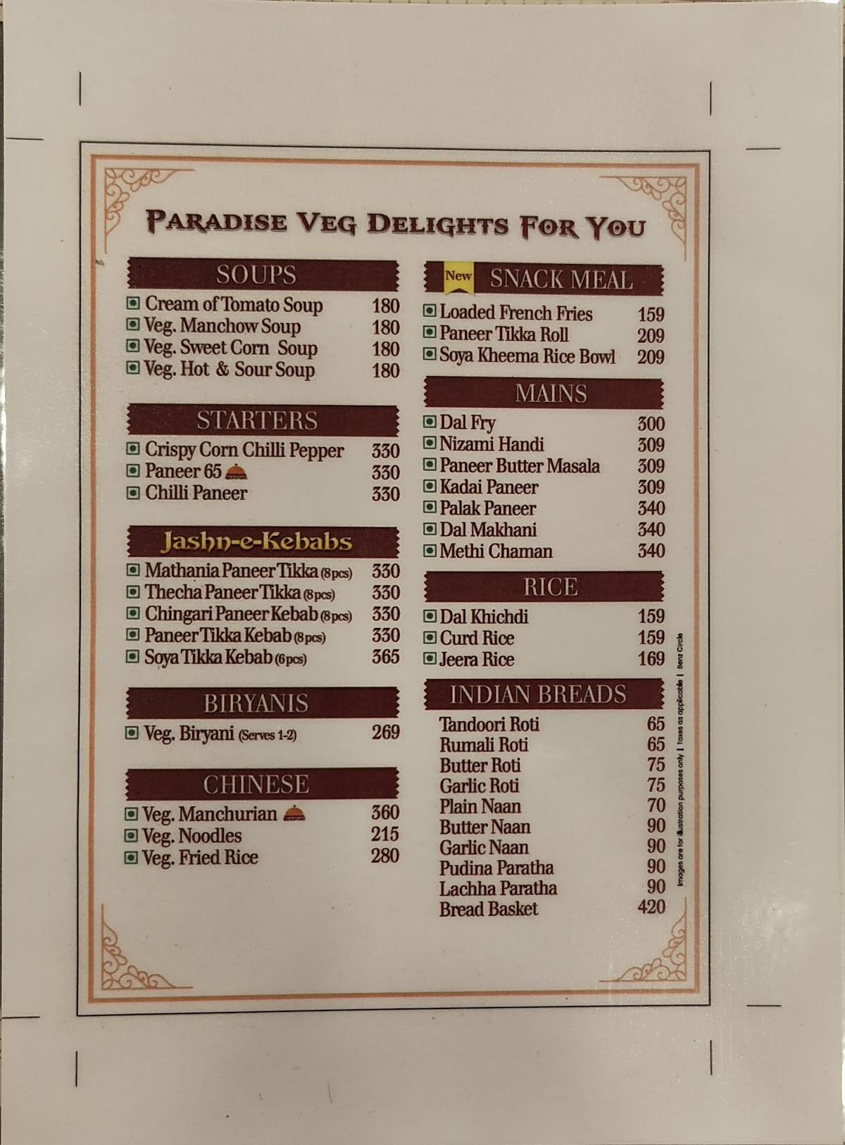 Paradise Biryani Vijayawada menu