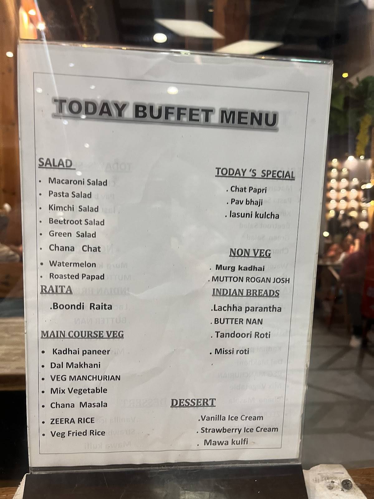 Pashtun (Elante Mall) menu