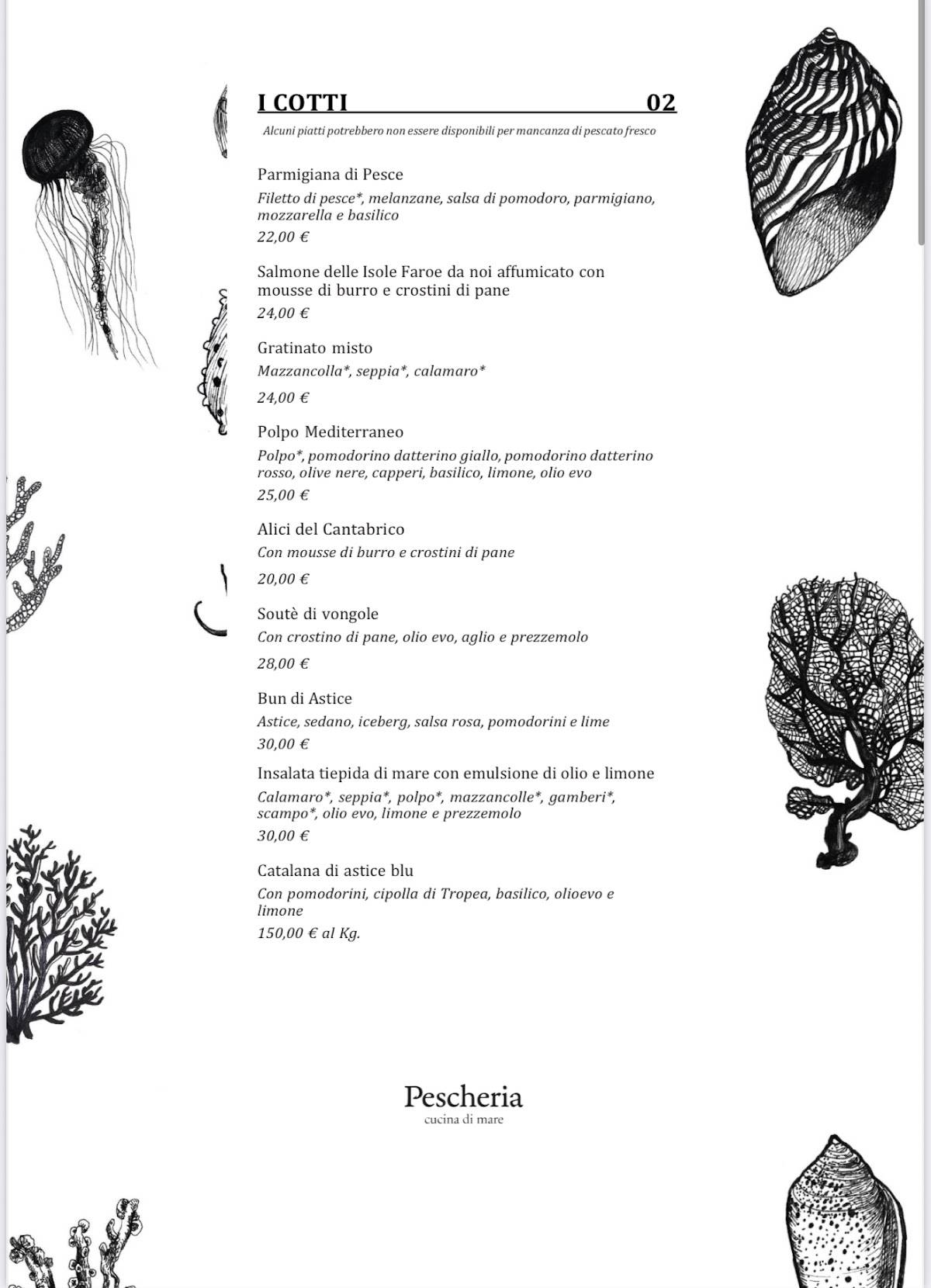 Menu di Pescheria 