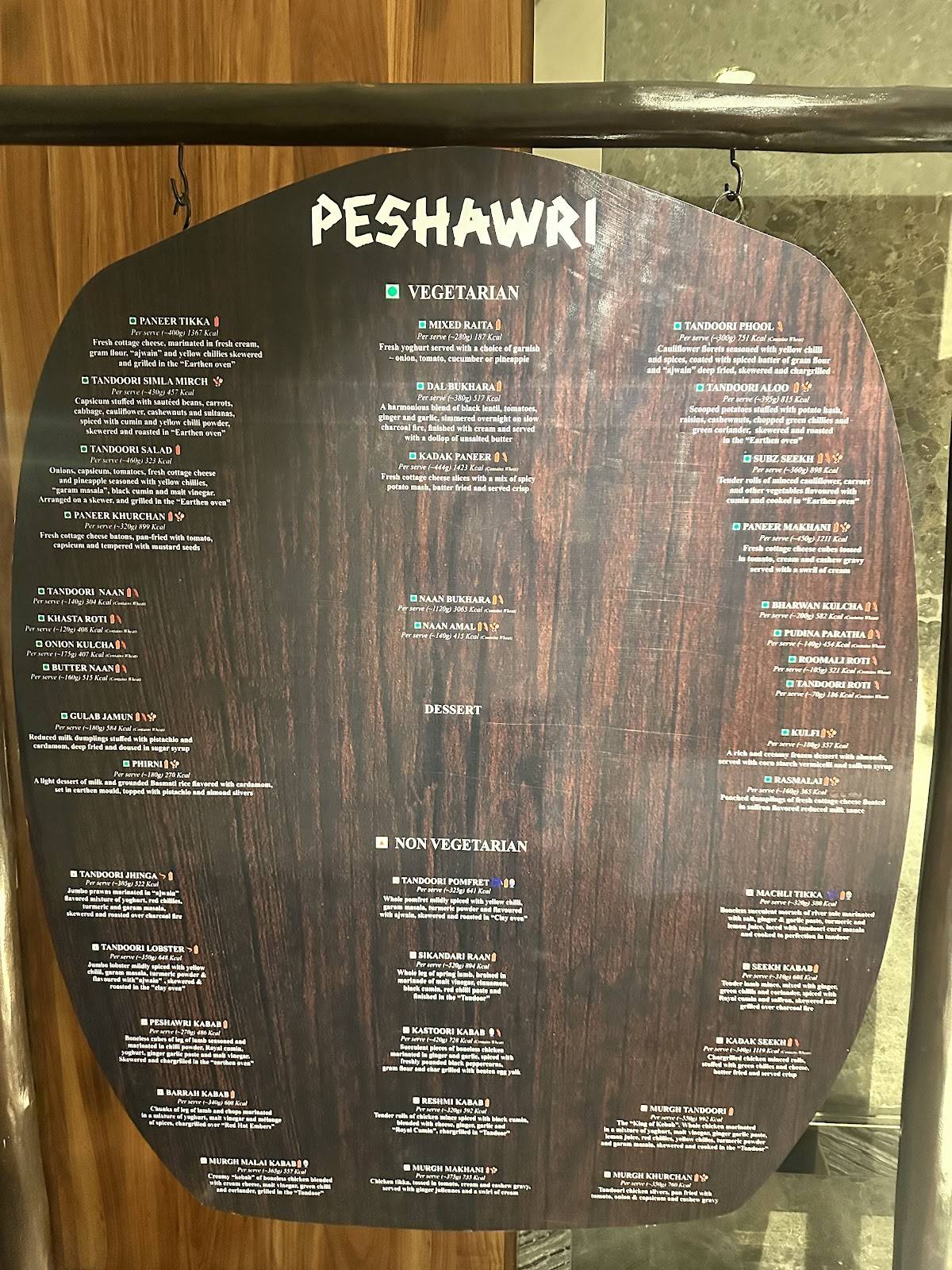 Peshawri menu