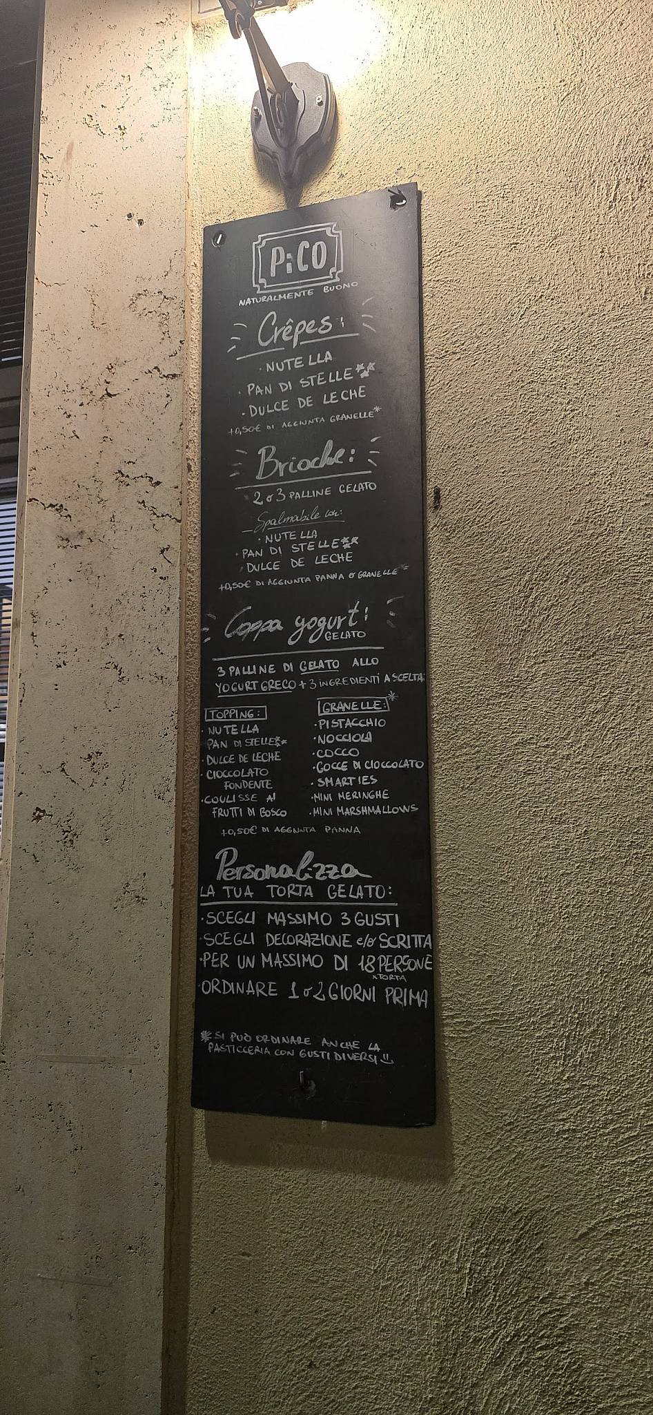 Menu di Pico Gelato - Piazza Bologna 