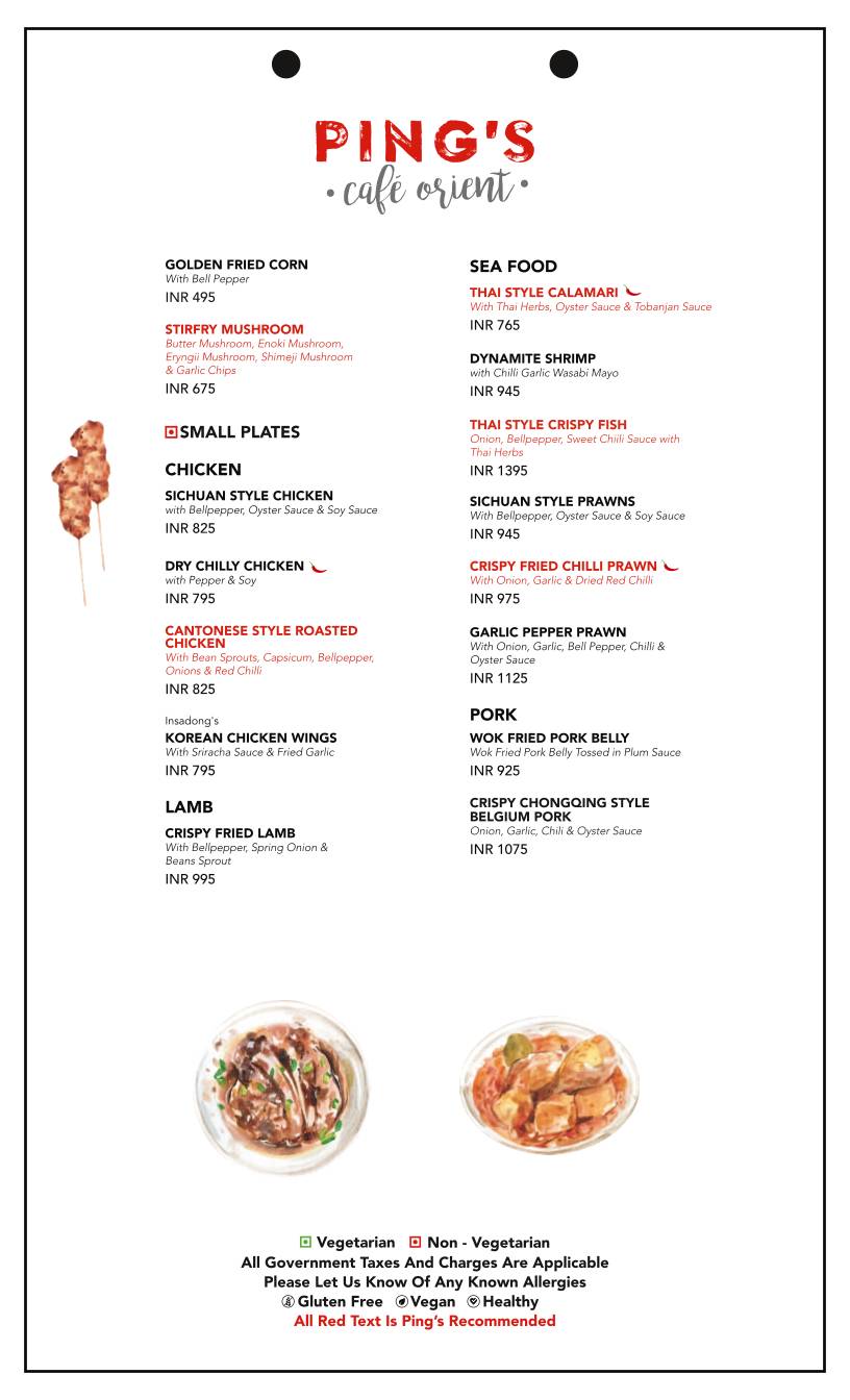 Ping's Cafe Orient menu