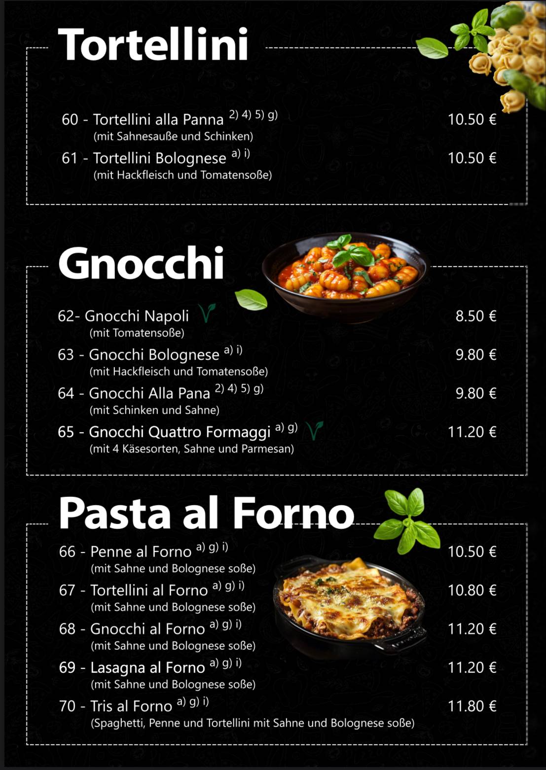 Speisekarte von Pizzeria Roma, Ebermannstadt