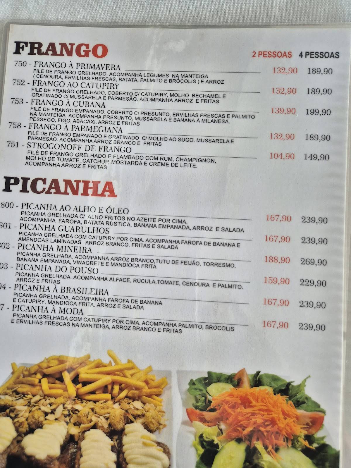 Pouso & Decolagem cardápio