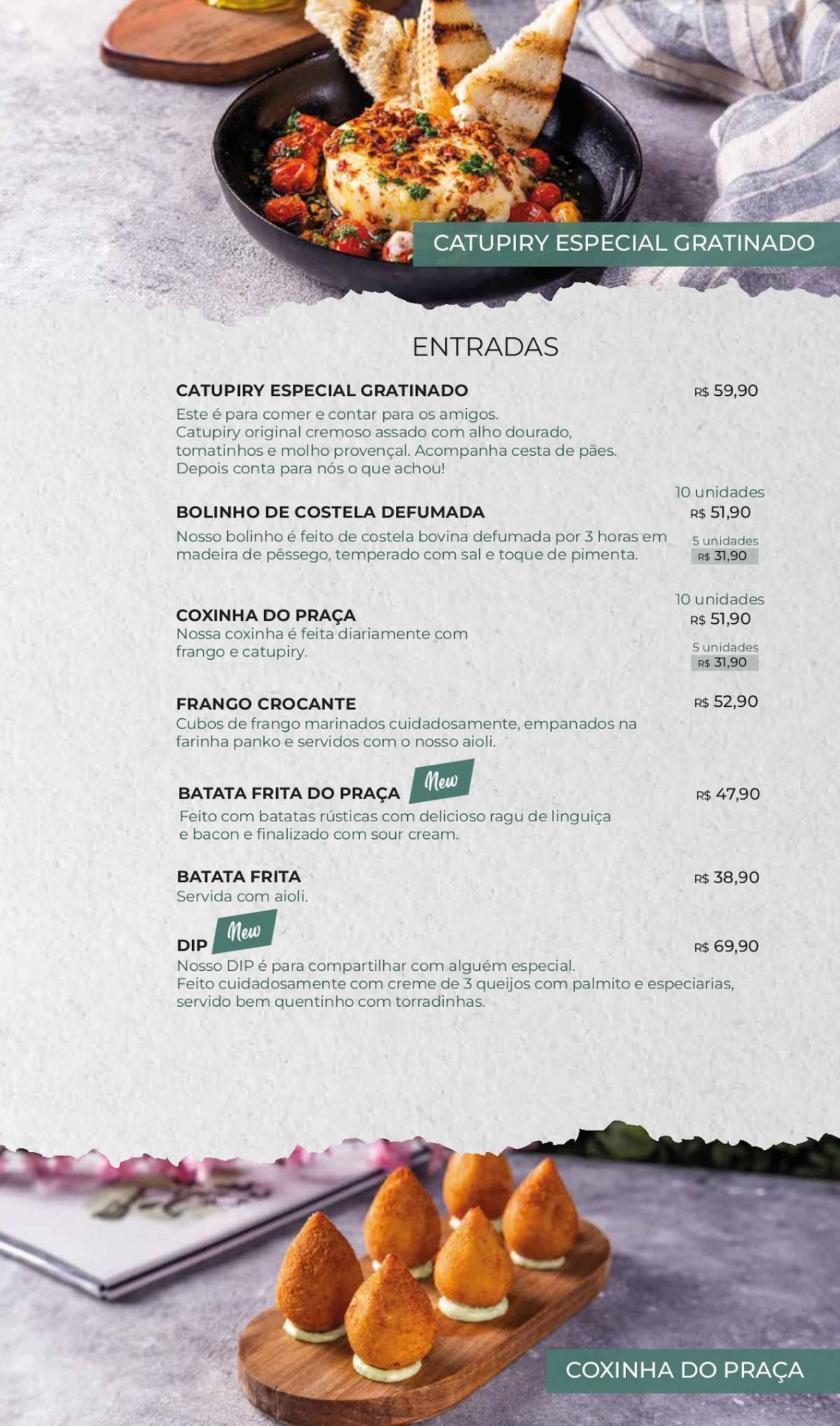 Praça Santa Paula cardápio