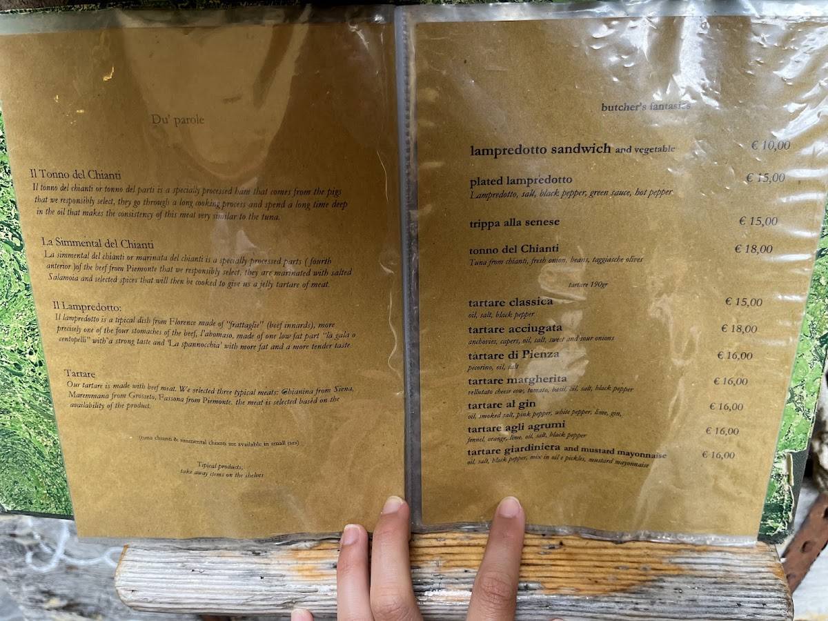 Menu di Prètto Prosciutteria e Convivio 