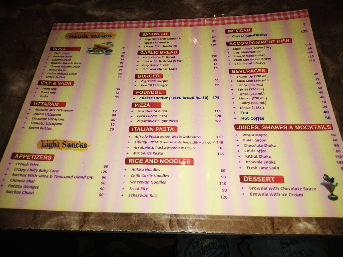 Pure Veg Restaurant menu