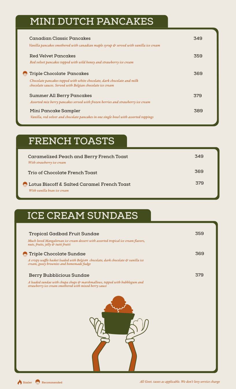 QD Restaurant menu
