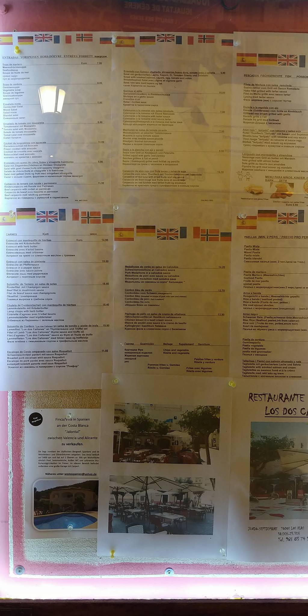 Menu at RESTAURANTE LOS DOS CAÑONES., Calp