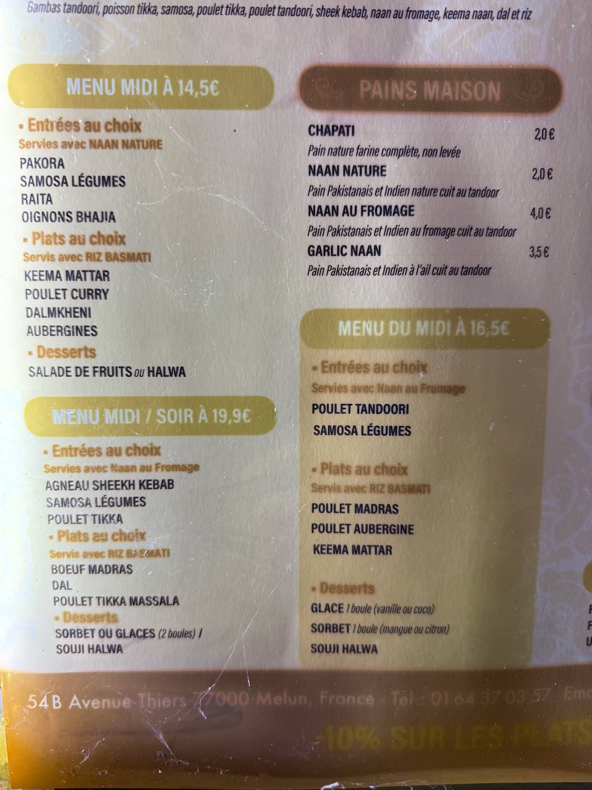 Menu de Rajistan-Supra Restaurant