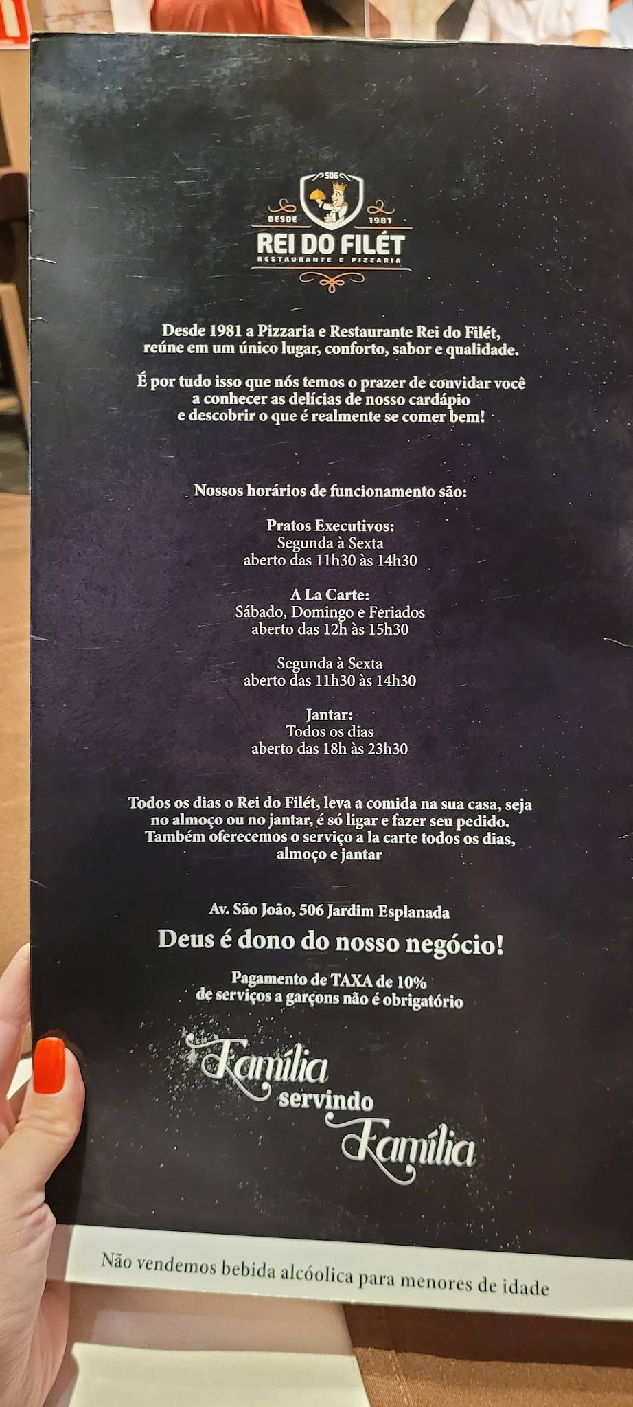 Rei do Filet Restaurante & Pizzaria 506 cardápio