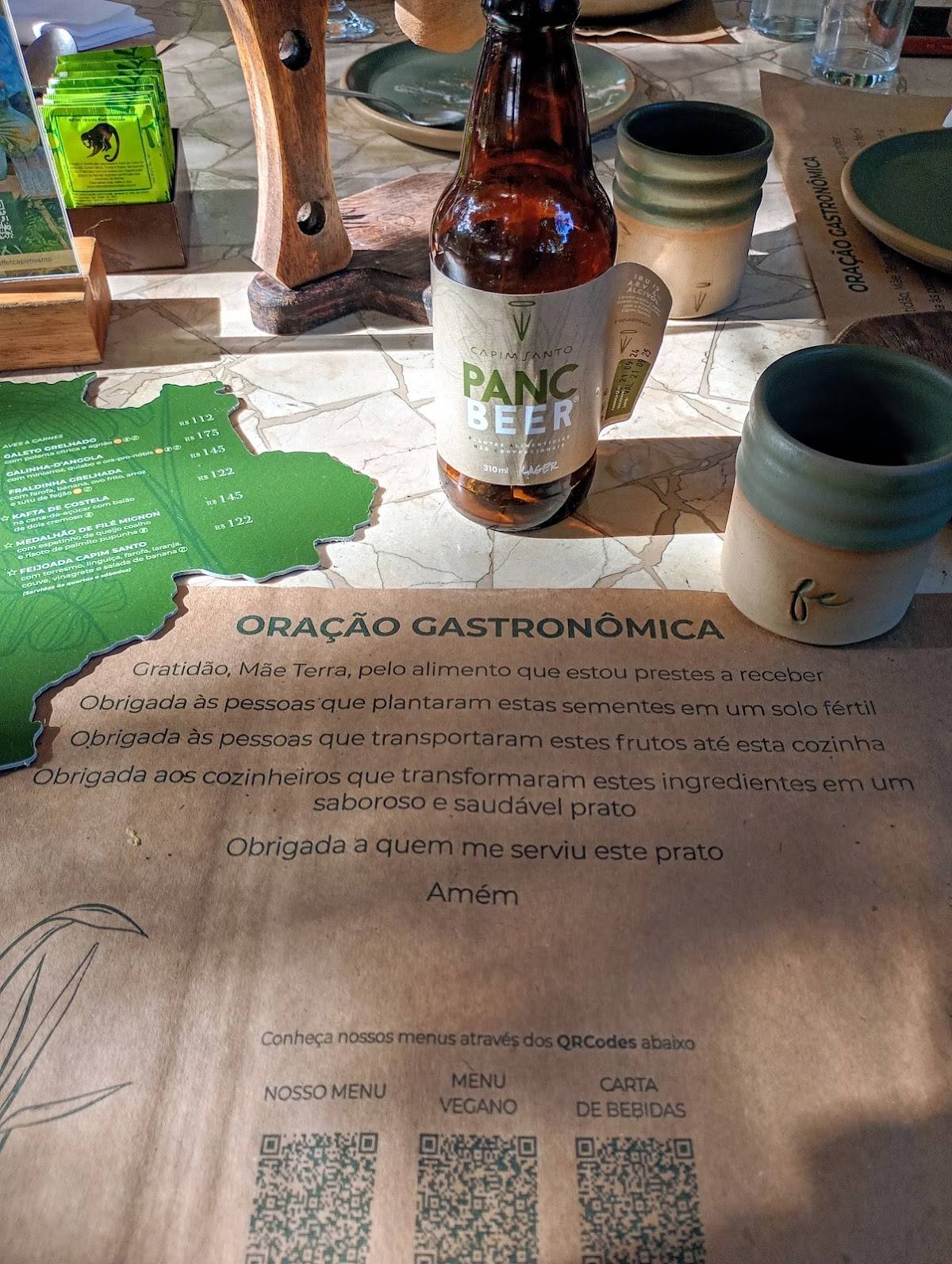 Restaurante Capim Santo São Paulo cardápio