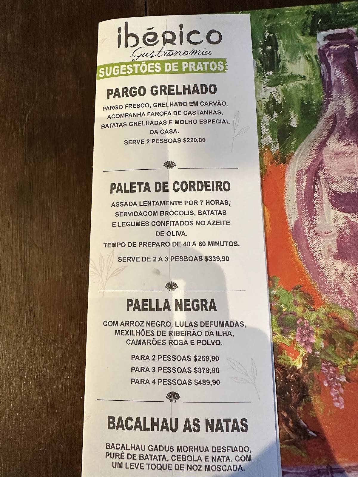 Ibérico Restaurante cardápio