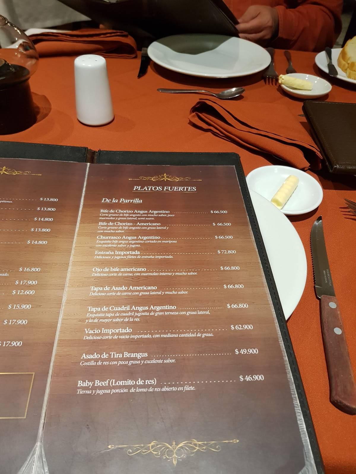 Carta de RESTAURANTE ESTANCIA CHICA, Bogotá