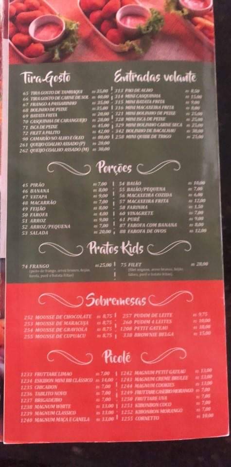 Restaurante Mata Nativa cardápio