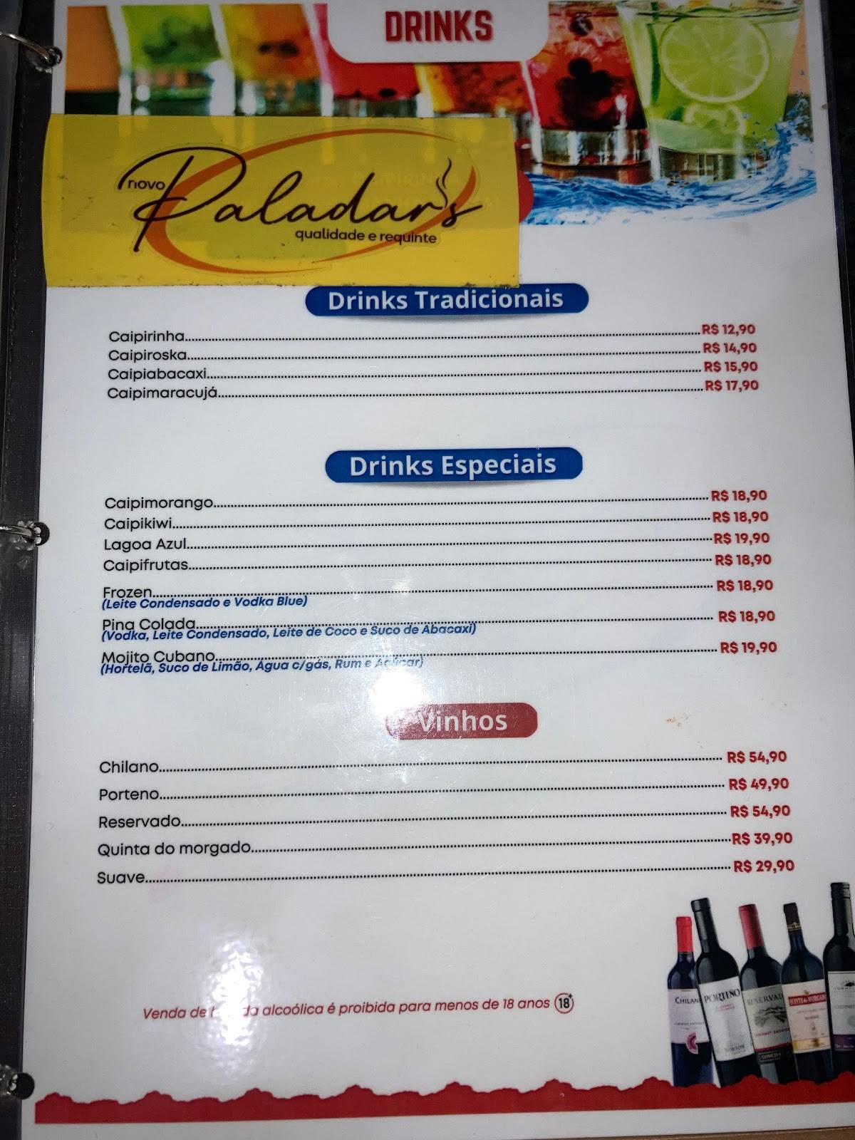 RESTAURANTE NOVO PALADARS - CRATEUS cardápio
