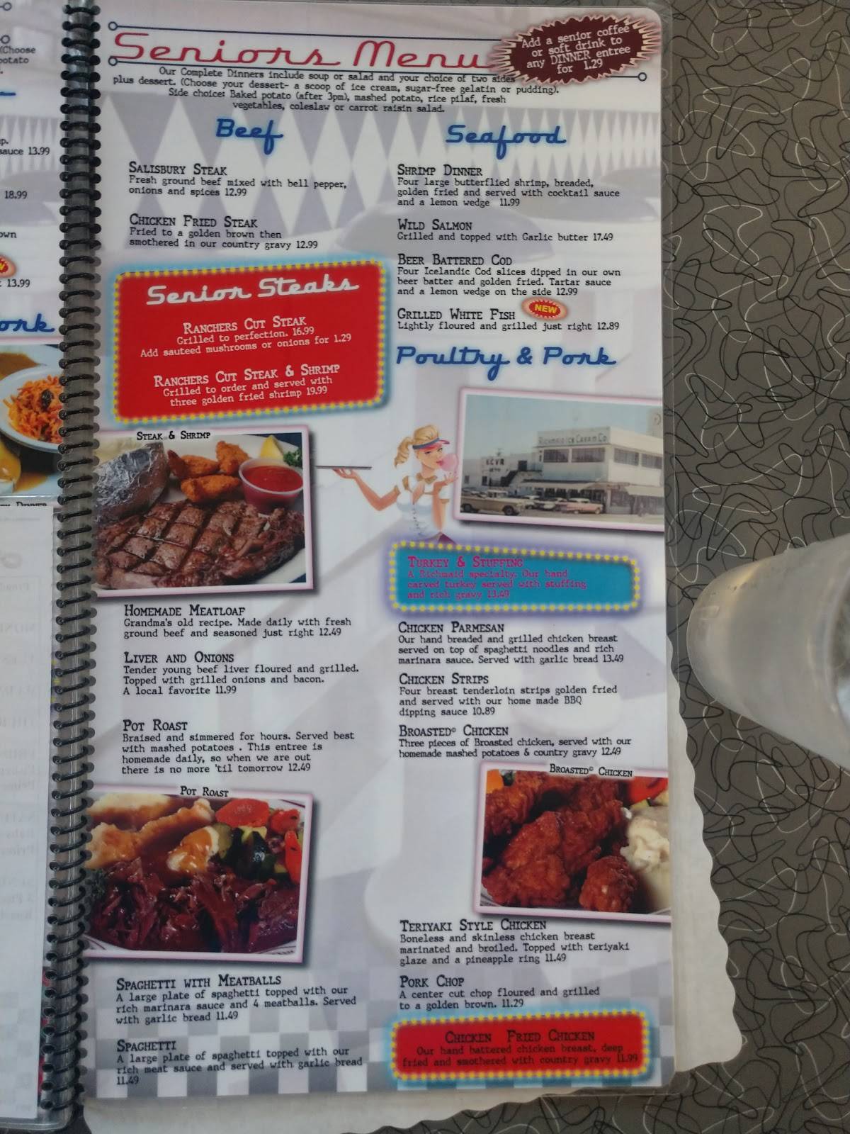 Menu at Richmaid Restaurant, Lodi