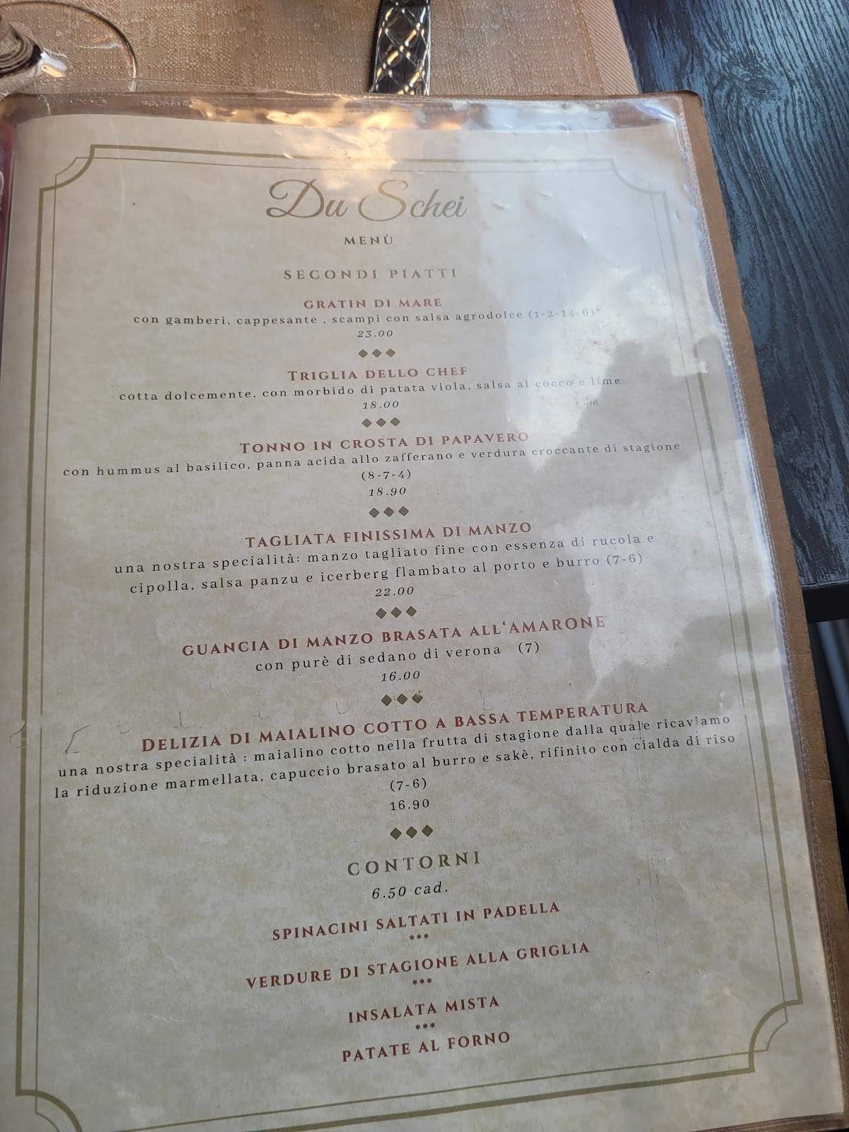 Menu di Osteria Du Schei 
