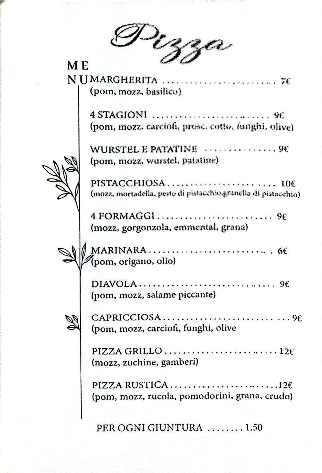 Menu di Ristorante Il Grillo Parlante 